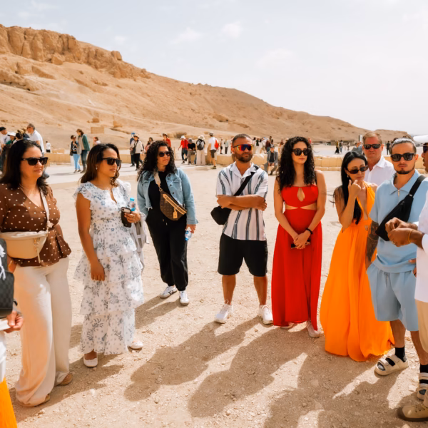 tourists with Egyptologist guide Luxor West Bank Egypt Valley of the Kings tour