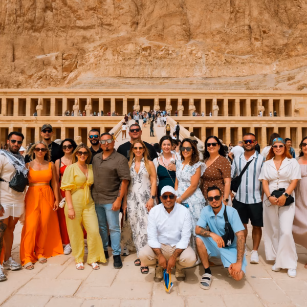 4 Days Nile Cruise group tour at Hatshepsut Temple Luxor Egypt guided excursion