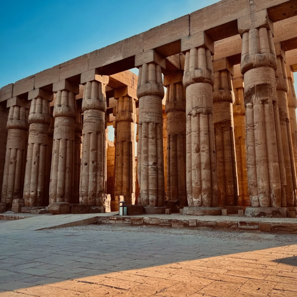 Luxor Temple columns at sunset East Bank Luxor Egypt ancient architecture