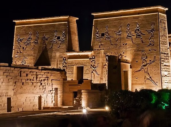 Philae Temple Sound and Light Show Aswan Egypt night illumination
