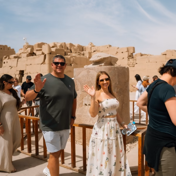 Tourists visiting Karnak Temple Luxor Egypt tour from Alexandria Port